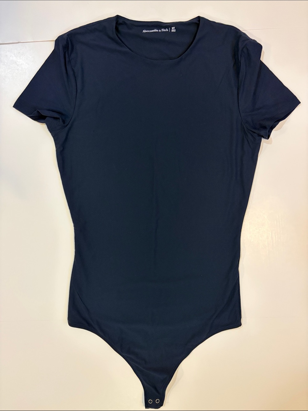 NEW- Abercrombie & Fitch Navy Short-Sleeve Crewneck Bodysuit Sz MT
